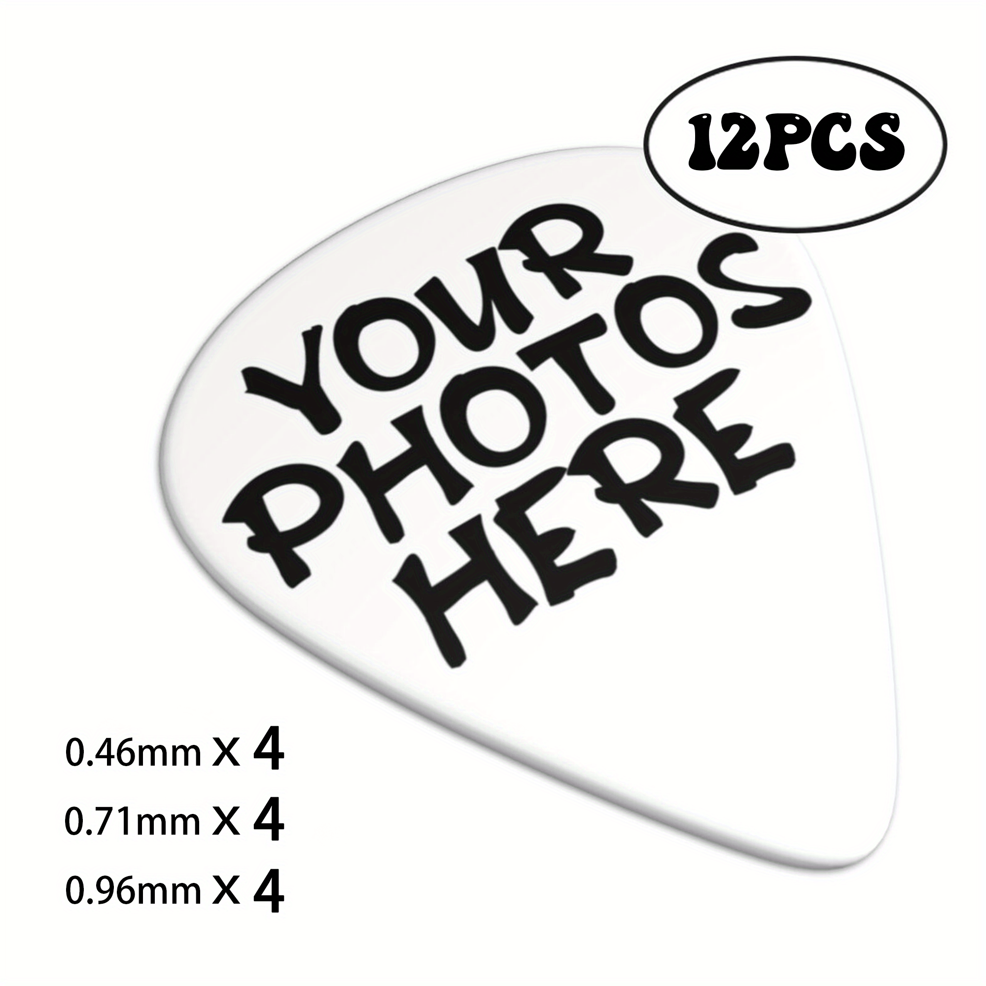 

12pcs Image Custom Guitar Picks Set 0.46/ 0.71/ 0.96mm Durable For Acoustic Electric Guitar Bass Ukulele