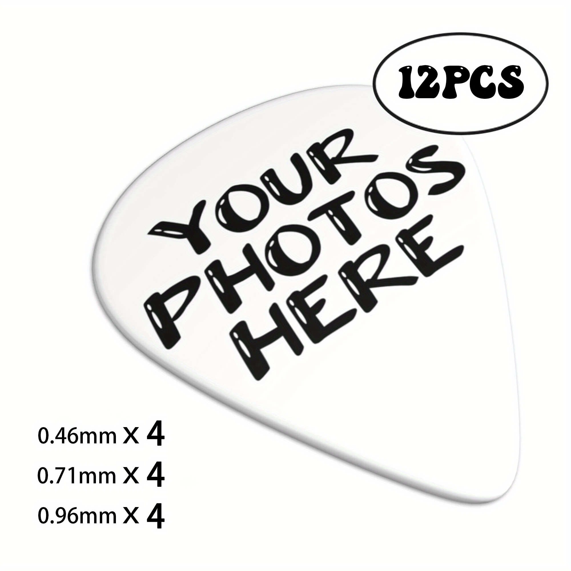 

[customer ] 12pcs Set Customizable Guitar Picks - Personalized Text & Design, Assorted Thicknesses (0.46/0.71/0.96mm), Abs Material, Ideal For Guitar &