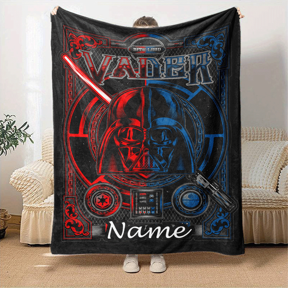 

Customizable Vader Throw Blanket - Warm Lightweight Knit - All Season Comfort For Bedroom, Living Room, Camping - Machine Washable Personalized Gift Blanket