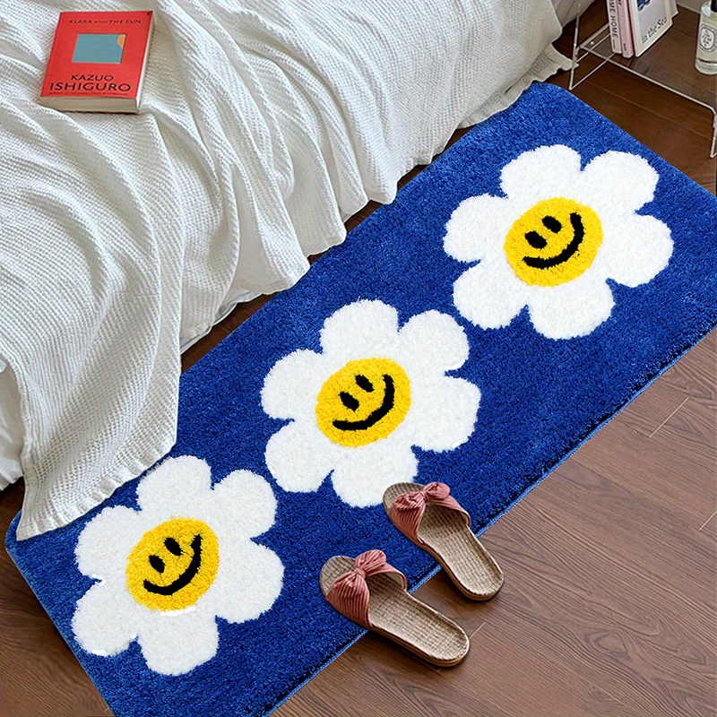 

Luxurious Cashmere Sunflower Face Rug - Cozy Polyester Bedroom & Living Room Carpet, 1cm , 1000gsm, Knit Weave, Home Decor, Bedside Carpet, Fluffy Plush Winter Decor Decoration