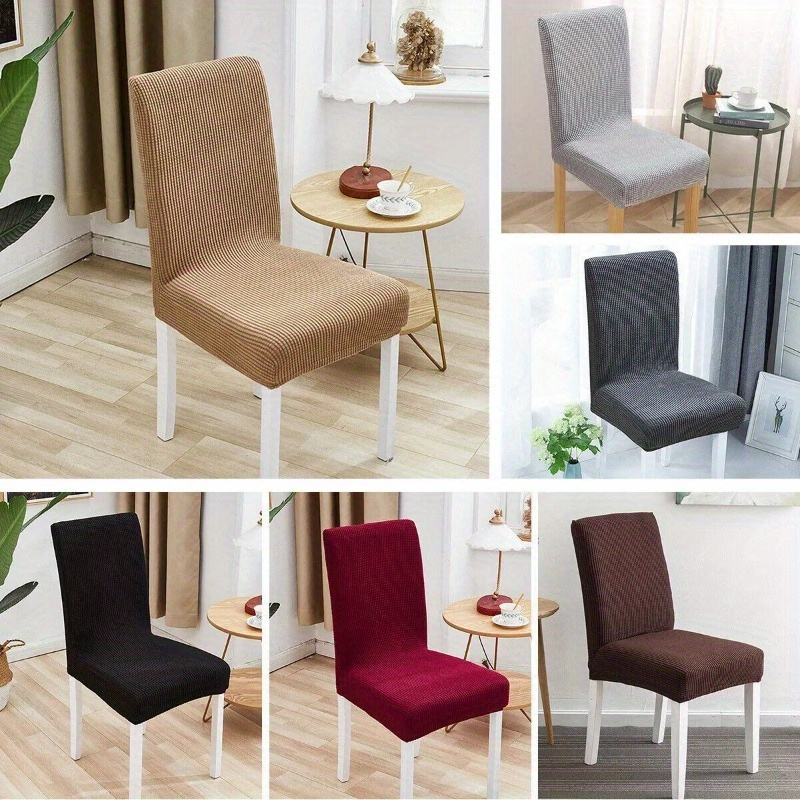 

Stretchable Dining Chair Slipcovers - 6 Colors, Durable Polyester, Elastic Band Closure, Machine Washable - Perfect For Home Decor