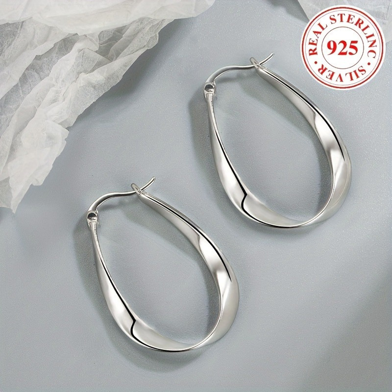 

Hypoallergenic S925 Silver Hoop Earrings In An Elegant Suitable For Women's Party Earrings