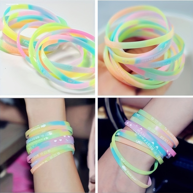 100pcs Glow-In-The-Dark Silicone Bracelets, Party Additions