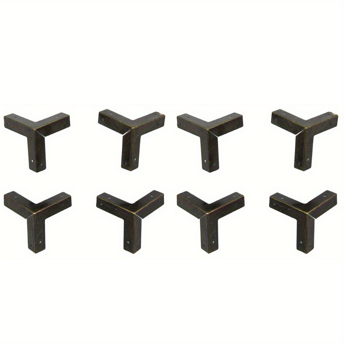 Image of Set Of 8 Vintage Corner Guards, Designed For Wooden Boxes And Wine Containers, Furniture Hardware , Triangular Corner Brackets