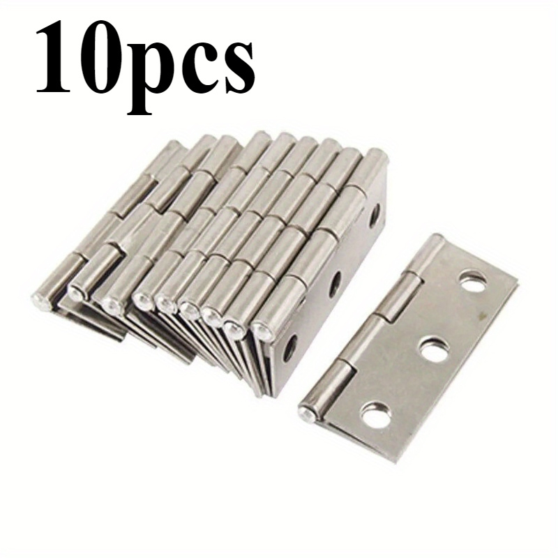 

10pcs Brushed Stainless Steel Hinges - Modern Style Metal Door/cabinet Hinges, Heavy Duty & Rust Resistant, Mount Installation For Home Furniture