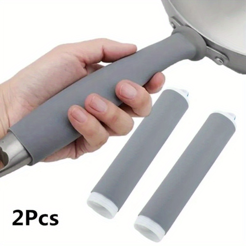 

2-Pack de manches de poignées en silicone - Manches antidérapantes et résistantes à la chaleur pour poêles, accessoires de cuisine en ABS et BPA, faciles à installer, pas besoin d'électricité