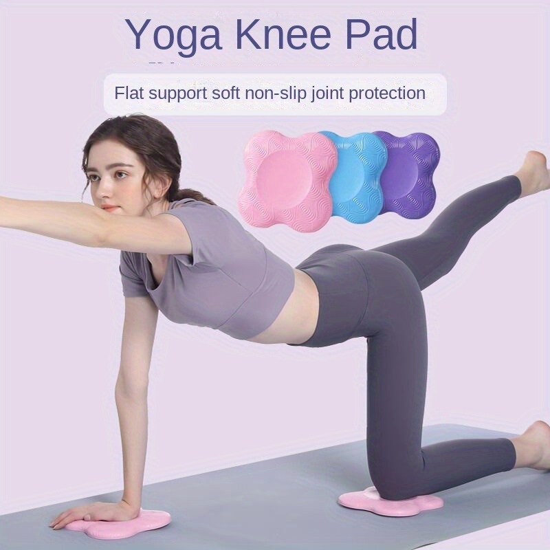 

Yoga Knee Pads With Striped Pattern - Tpe Fabric, Thickened Cushioning, Soft Support For Plank , Non-slip Joint Protection, Color - Pair