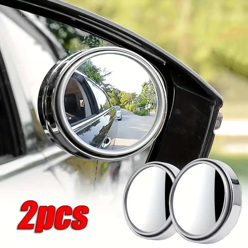 yaseenlin high definition 2ps small round glass car rearview 360 degree rotation adjustable blind spot for car reversing assistance abs material flat lens vehicle safety sleek black durable abs material car details 0