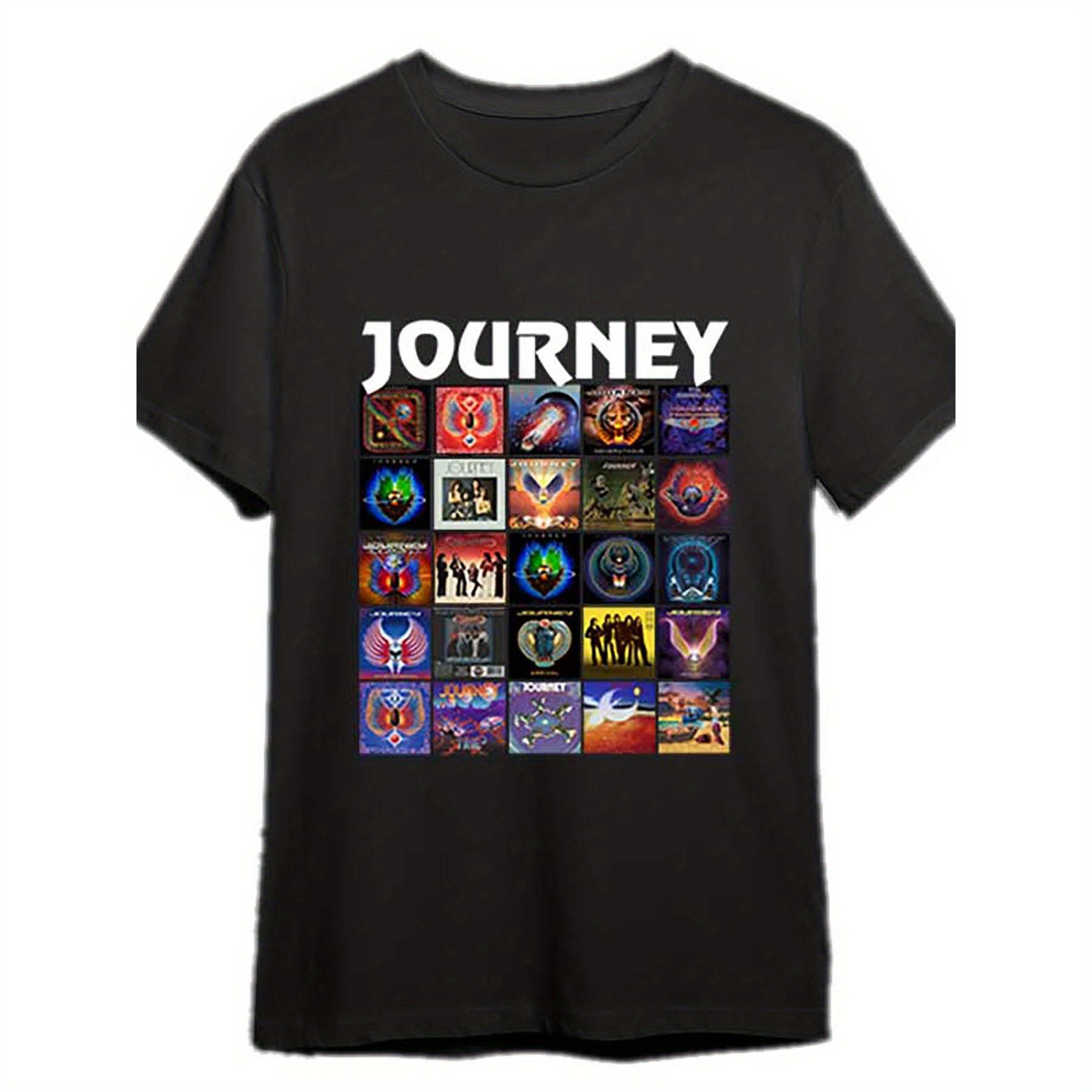 

Journey Band All Album Graphic Black Unisex T-shirt All Size S To 5xl 334230 Funny Men's Short Sleeve Graphic T-shirt Collection Black Pr