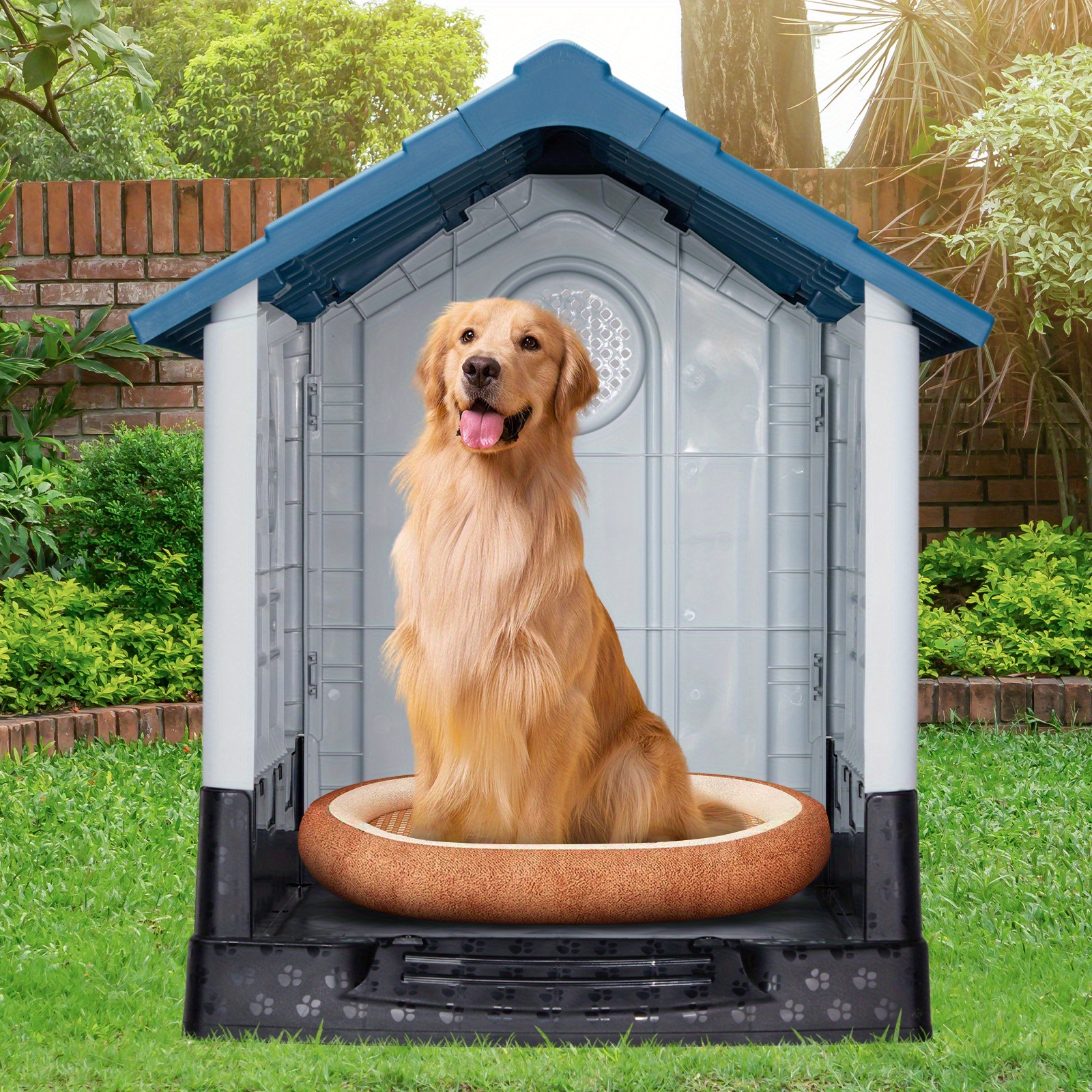 5'' plastic dog house outdoor indoor doghouse puppy shelter