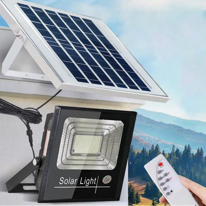 TEMU 300w 6000k Solar Flood Light Outdoor Remote Solar Light Auto For Yard, Gazebo, Shed, Barn, Porch, Patio, Garage, Garden