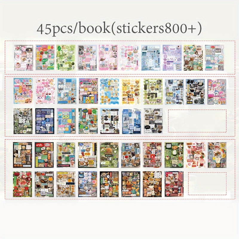 TEMU 45 Pcs Vintage American Pattern Stickers - Romantic Memories Collection: Perfect For Grapik, Work Badges, Skateboards, Phone Cases, Tablets, Calendars, Journals, And Scrapbooking Decor