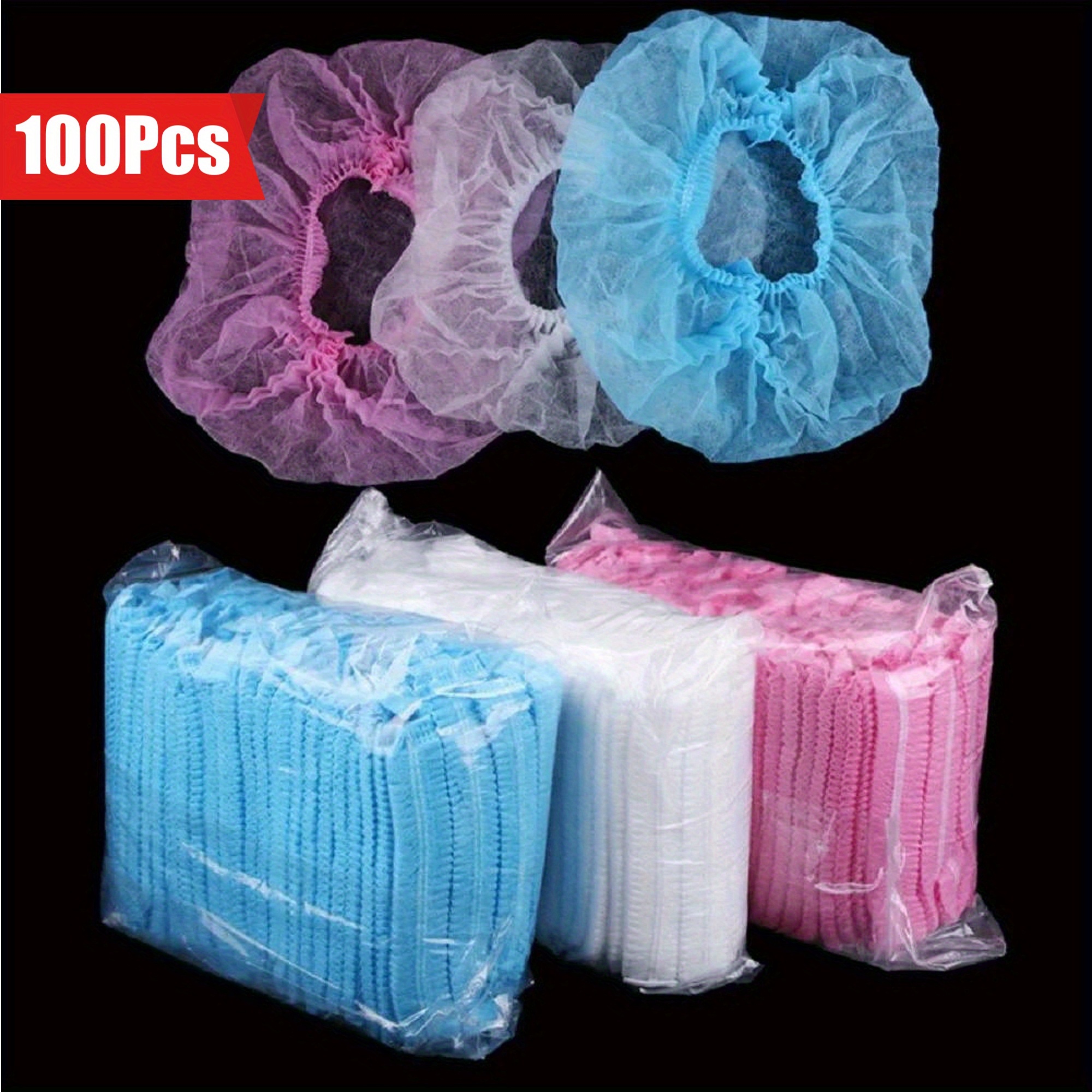 

100pcs Microblading Caps - Disposable Non-woven Fabric Hair Nets For & Eyebrow Tattoos, Hygienic Beauty Accessories Kit