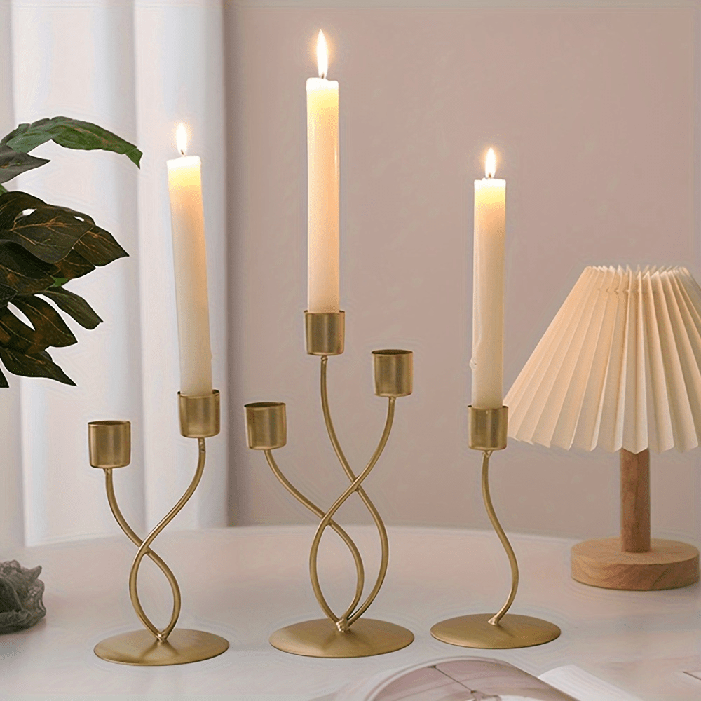 

Elegant European-style Iron Candlesticks For Romantic Dining: Perfect For Special Occasions