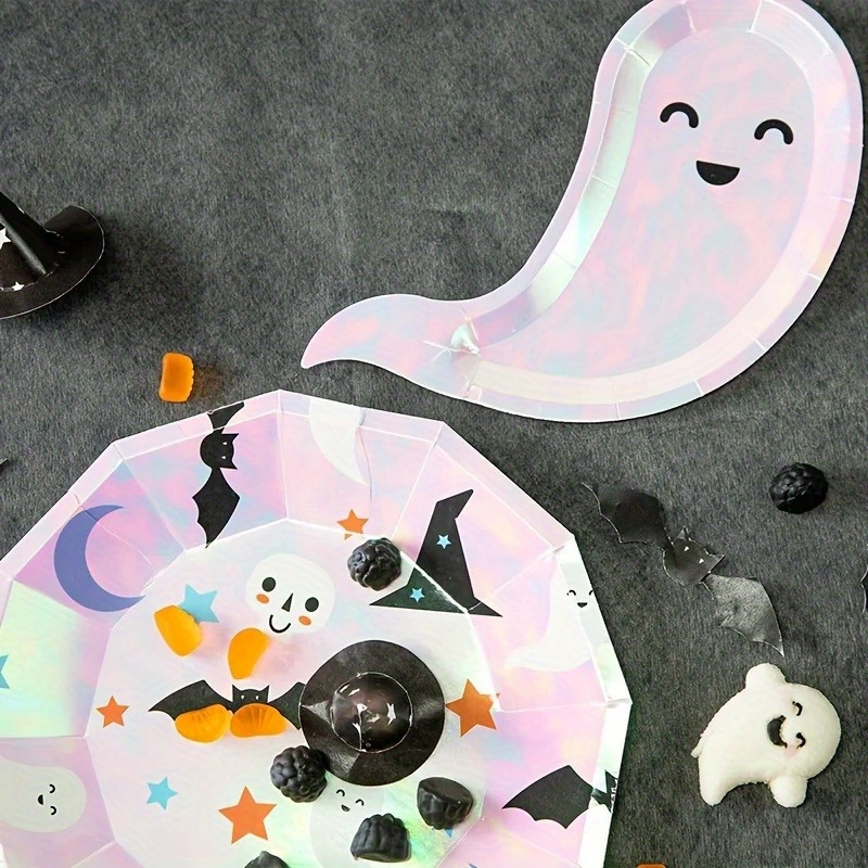 

8pcs Halloween Plates Set - Disposable Tableware For & Decorations, For