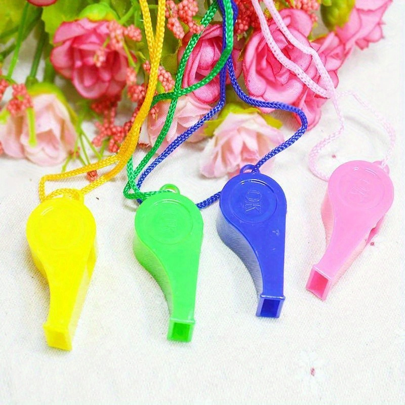 

25- Pp Plastic Referee Whistles - Assorted Colors, , & Compact - Ideal For Sports, Training, Party Favors, And Indoor Activities