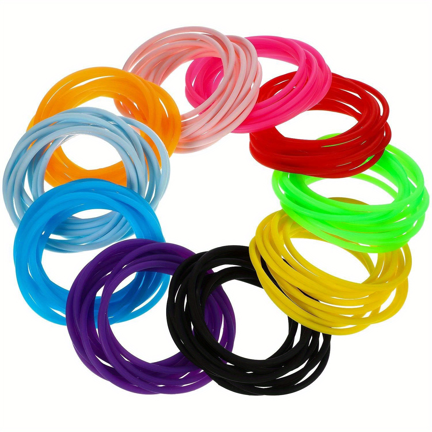 

14+ Silicone Jelly Hair Ties And Bracelets Set For Girls, Cute , Solid Color Polyresin Hair Ropes, Pieces Pack