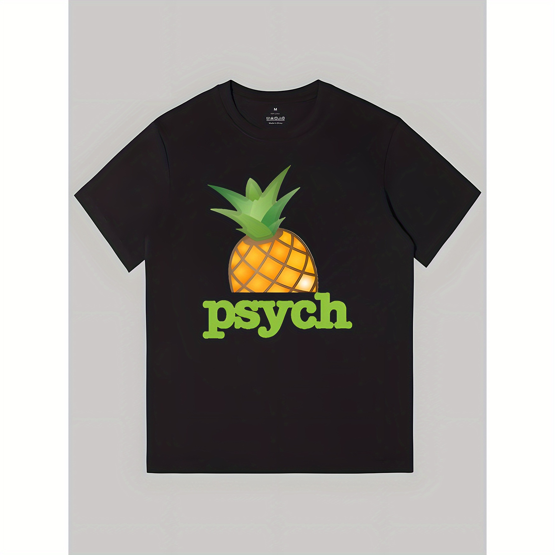 

1 Piece, Tv Show And Pineapple Print, Summer Comfortable Casual Cotton T Shirt