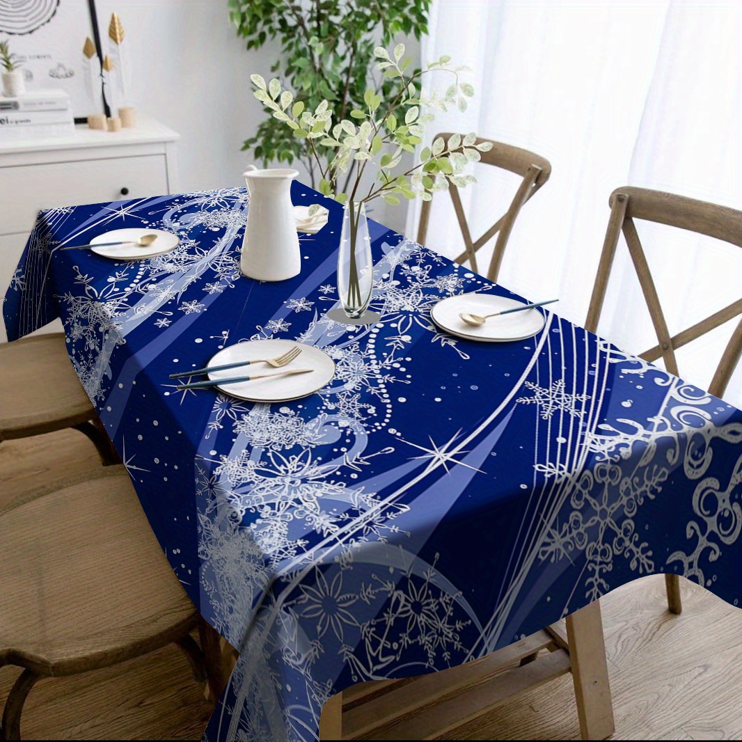 

1pc Luxury Print Christmas Tablecloth - Reusable, Wrinkle-free & Oil-resistant For Indoor/outdoor Parties And Holiday Decor