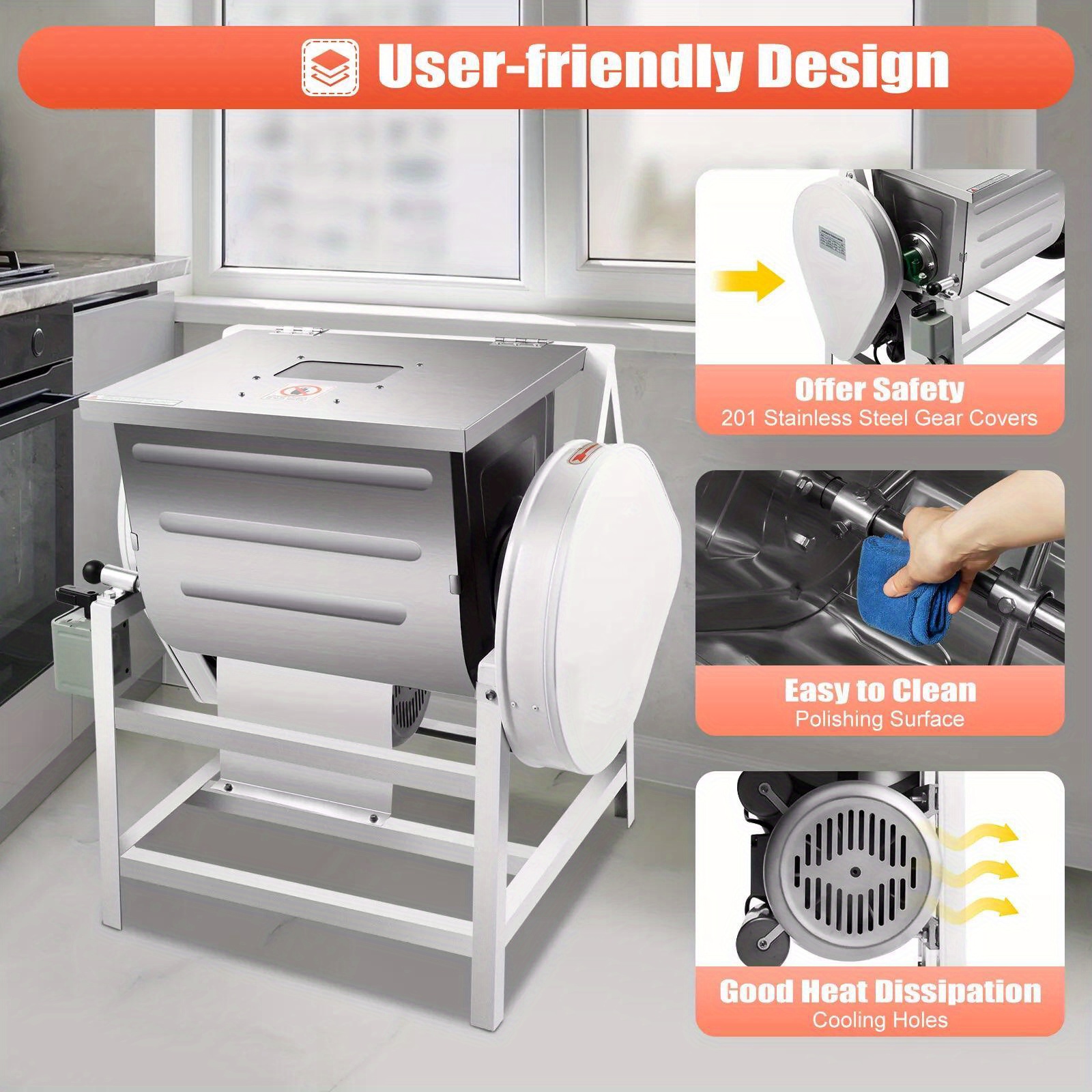 commercial grade 110v electric mixer 30 qt 15kg capacity for flour meat and more Product details 3