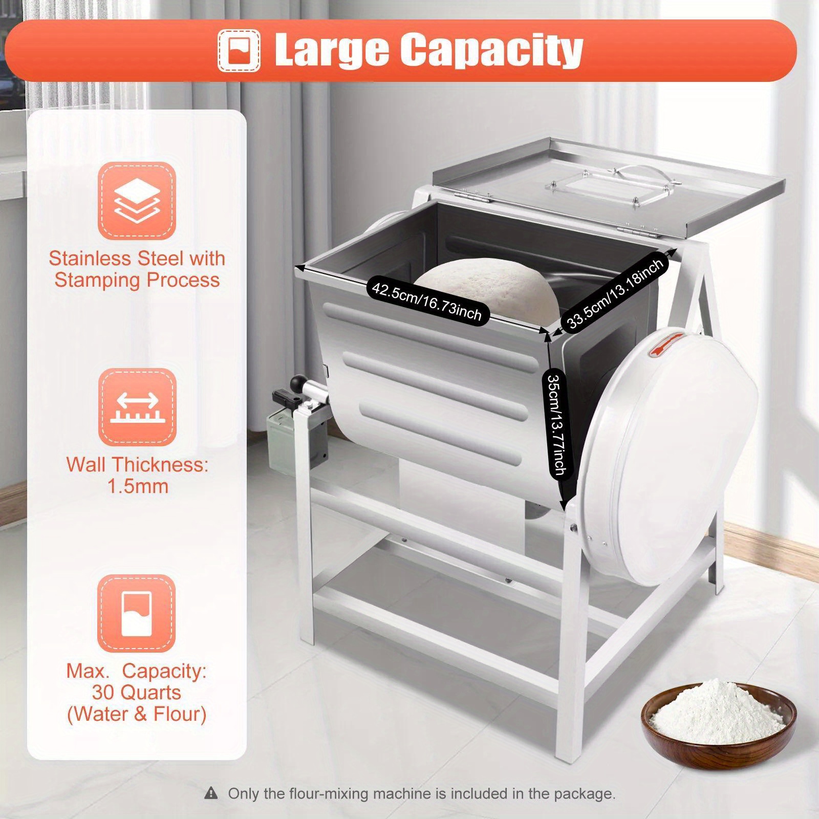 commercial grade 110v electric mixer 30 qt 15kg capacity for flour meat and more Product details 2