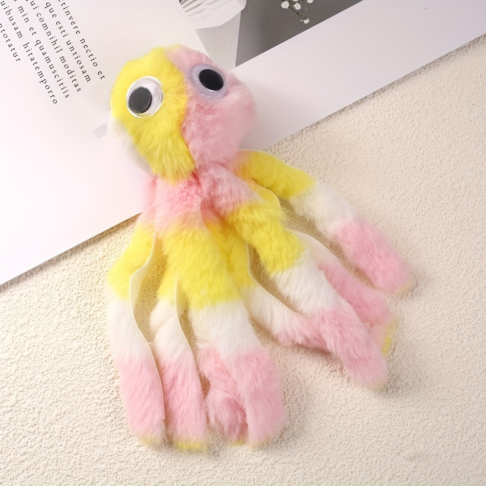 1pc/3pcs Random Color Multi-Colored Octopus Stuffed Cat Toy: Fun Interactive Game, Firm Tooth Replacement Head, Bright Colors, Perfect for Indoor Cats, Pet Additions, Without Battery