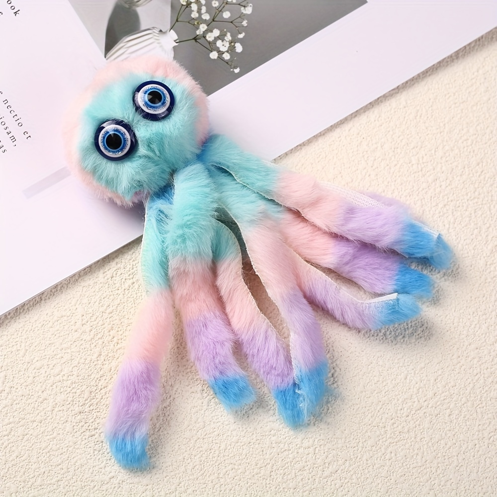 1pc/3pcs Random Color Multi-Colored Octopus Stuffed Cat Toy: Fun Interactive Game, Firm Tooth Replacement Head, Bright Colors, Perfect for Indoor Cats, Pet Additions, Without Battery