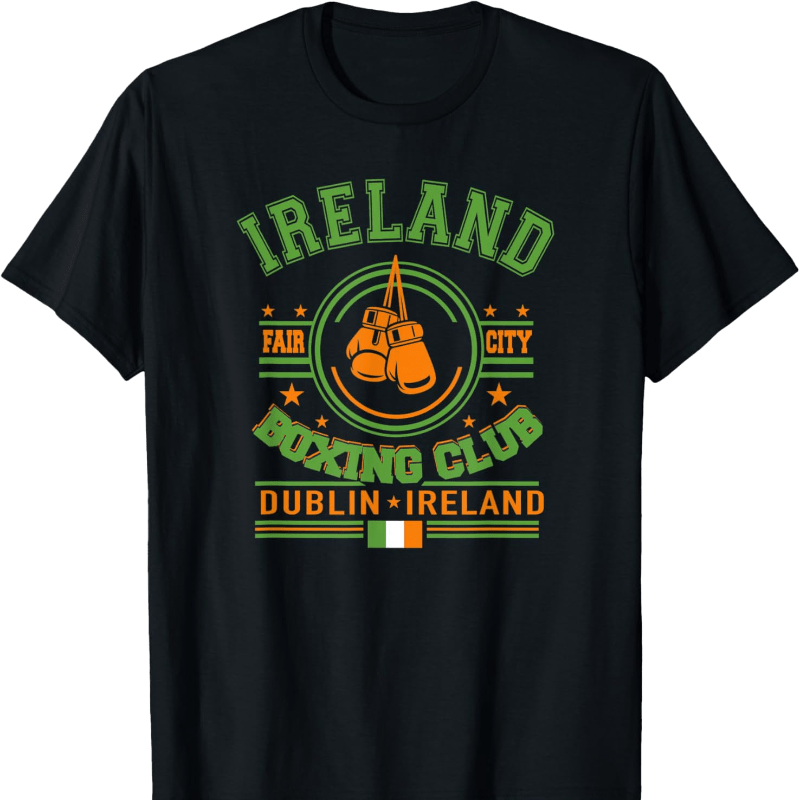 

Trendy Ireland Boxing Club Poster T-shirt Soft Breathable Mens Print T-shirt Cotton