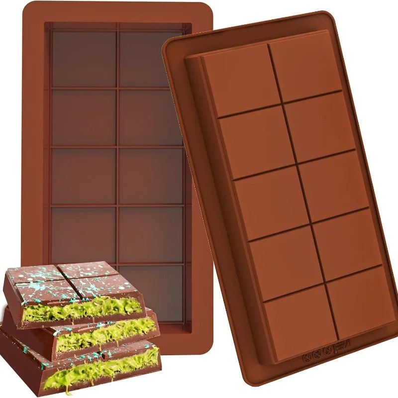 

1pc Chocolate Bar Molds Silicone Bars Break Apart Wax Melt Mould Easy Release Rectangle Durable Mold