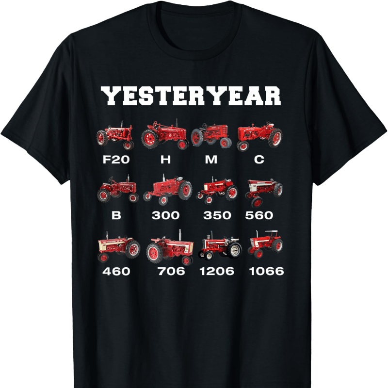 

Vintage Tractor "" Men's T-shirt - Soft, Breathable 100% Cotton With Classic Print, Casual Round Neck Tee - Machine Washable, Sizes S-3xl, Item|round Neck Tshirt| Print Quality