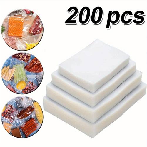 200pcs vacuum sealer bags vacuum seal bags for meal heavy duty commercial grade vacuum food storage bags for sous vide freezer vac storage meal prep