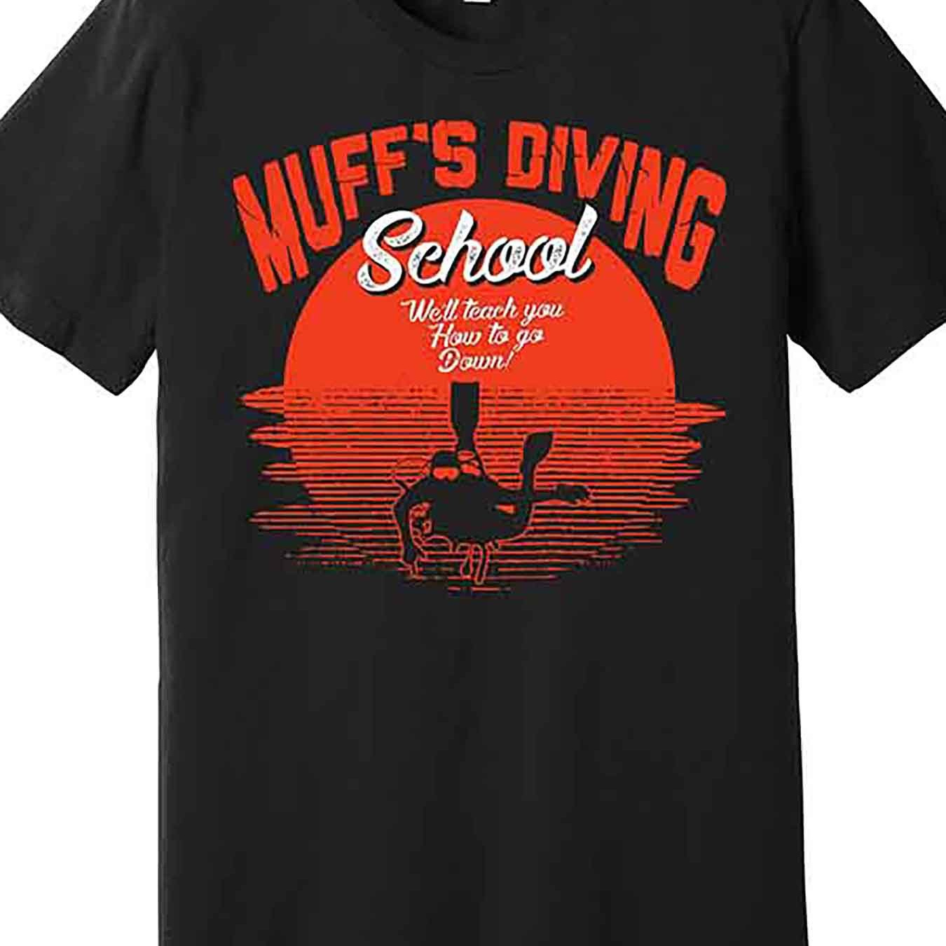 

Muffs Dive School Premium Tee 231026 Fun Men's Short Sleeve Graphic Tee Series ,