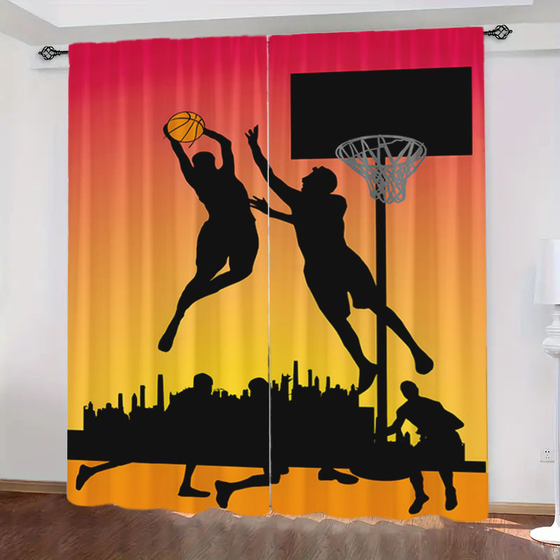 

2pcs Set Of Printed Curtains - , & - Rod Treatments For , , , And