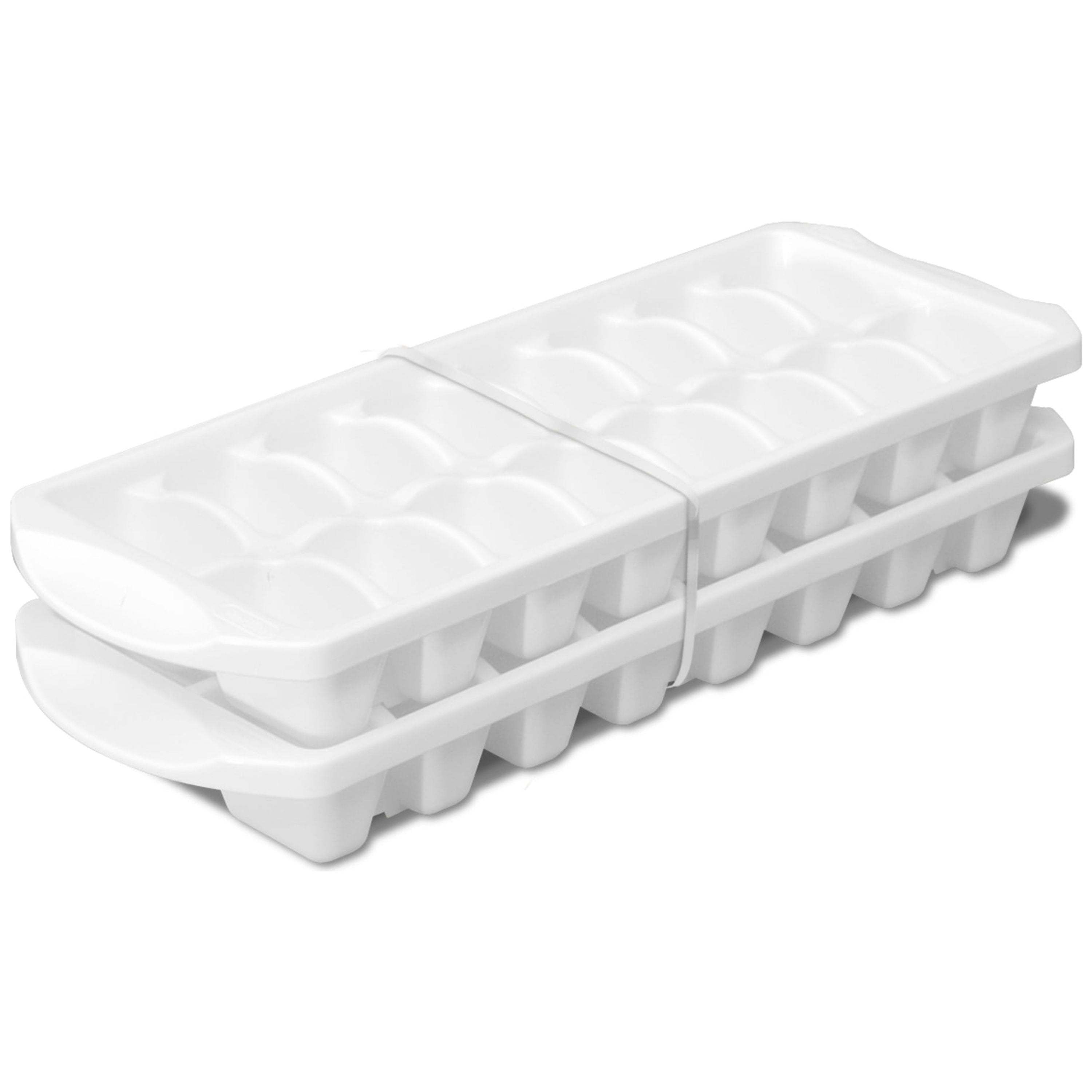 

Set Of 2 Stacking Ice Cube Trays Plastic, White