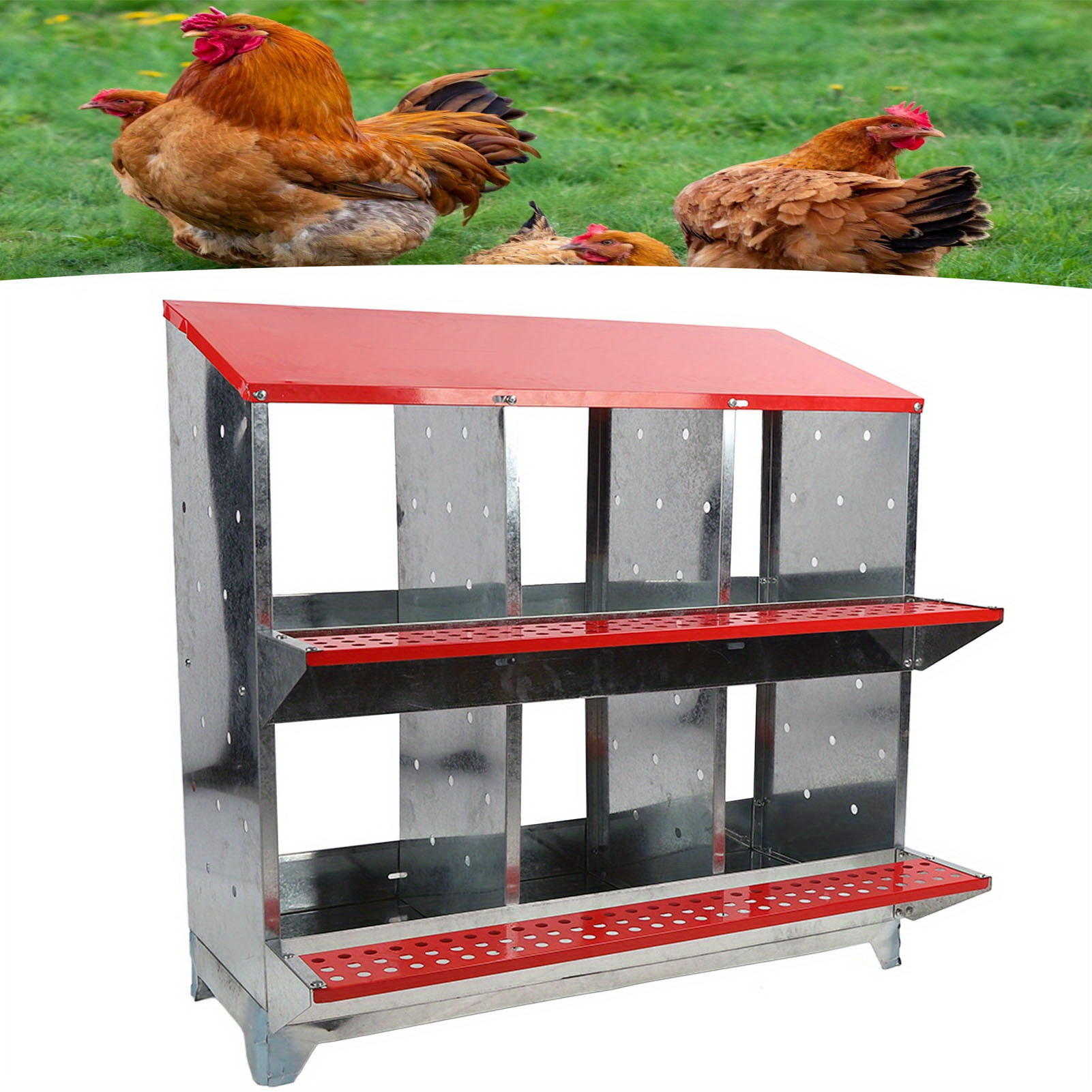 

6 Compartments Chicken Ing Box, Poultry Box Chicken Egg Laying Coop For Farm Husbandry