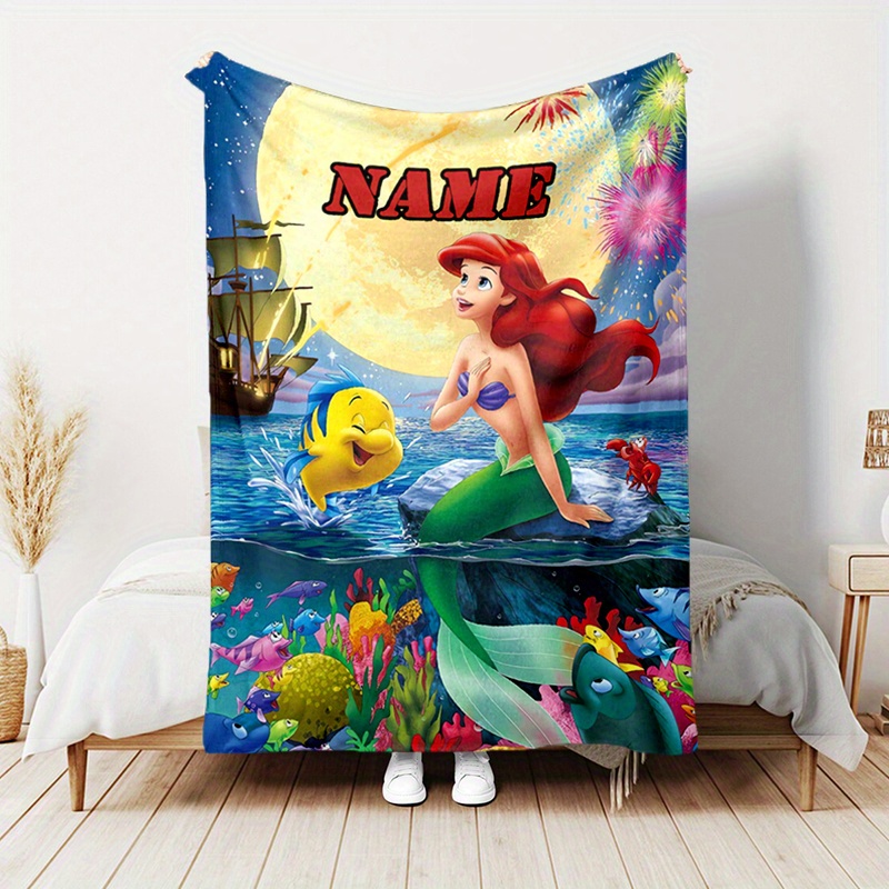 

Couverture Personnalisée La Petite Sirène pour Ariel - Douce, Lavable en Flanelle pour Toutes les | Parfaite pour Canapé, Lit, Étude, Camping & Jeux