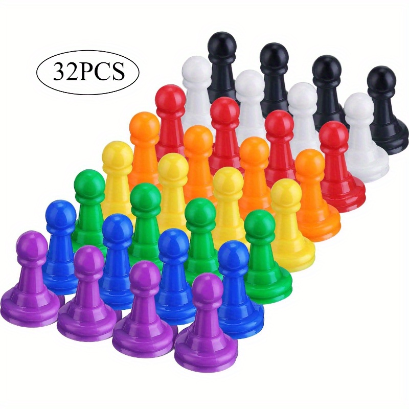 32pcs Board Game Pieces Multicolor Plastic Game Pieces For Board Games Chess Pieces Tabletop Markers 1 Inch