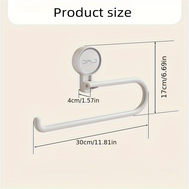 TEMU Easy-install Wall-mounted Kitchen & Bathroom Paper Towel Holder - Vacuum Suction, No-drill Design With Stylish Paint