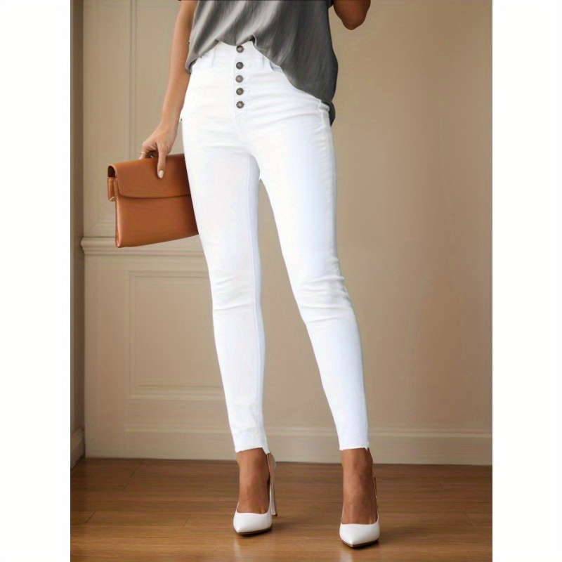 

Women's High Waisted Jeans For Women White Jeans Butt Lifting Skinny Stretch Denim Pants