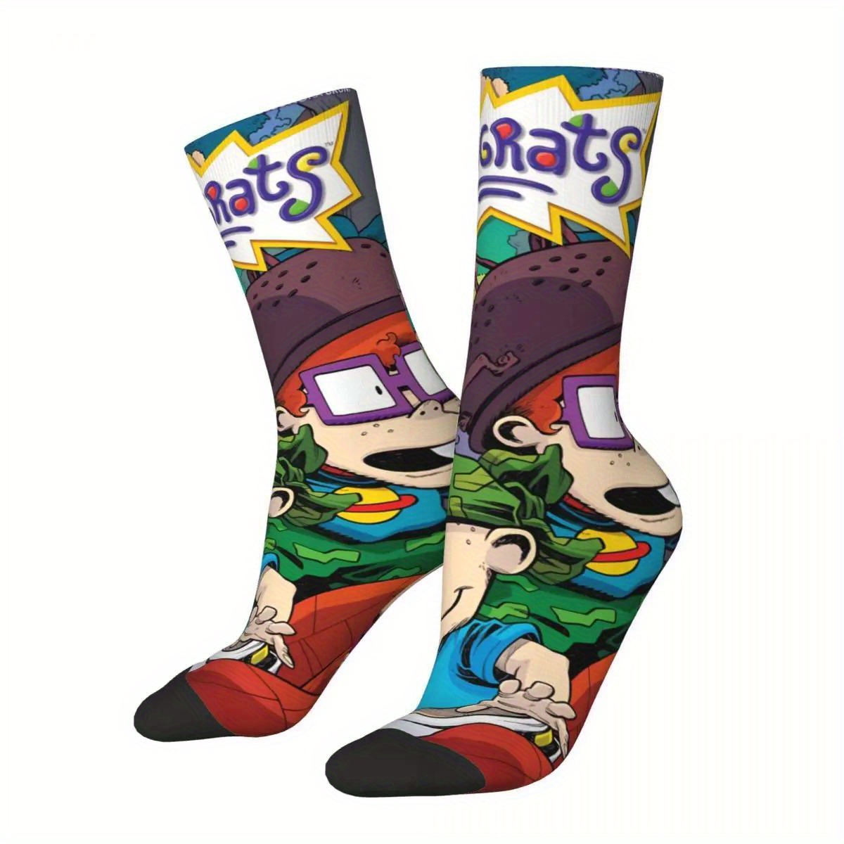 

Breathable Cartoon Socks - Comfy, Casual Wear With 3d Digital Printing, Polyester & Elastane