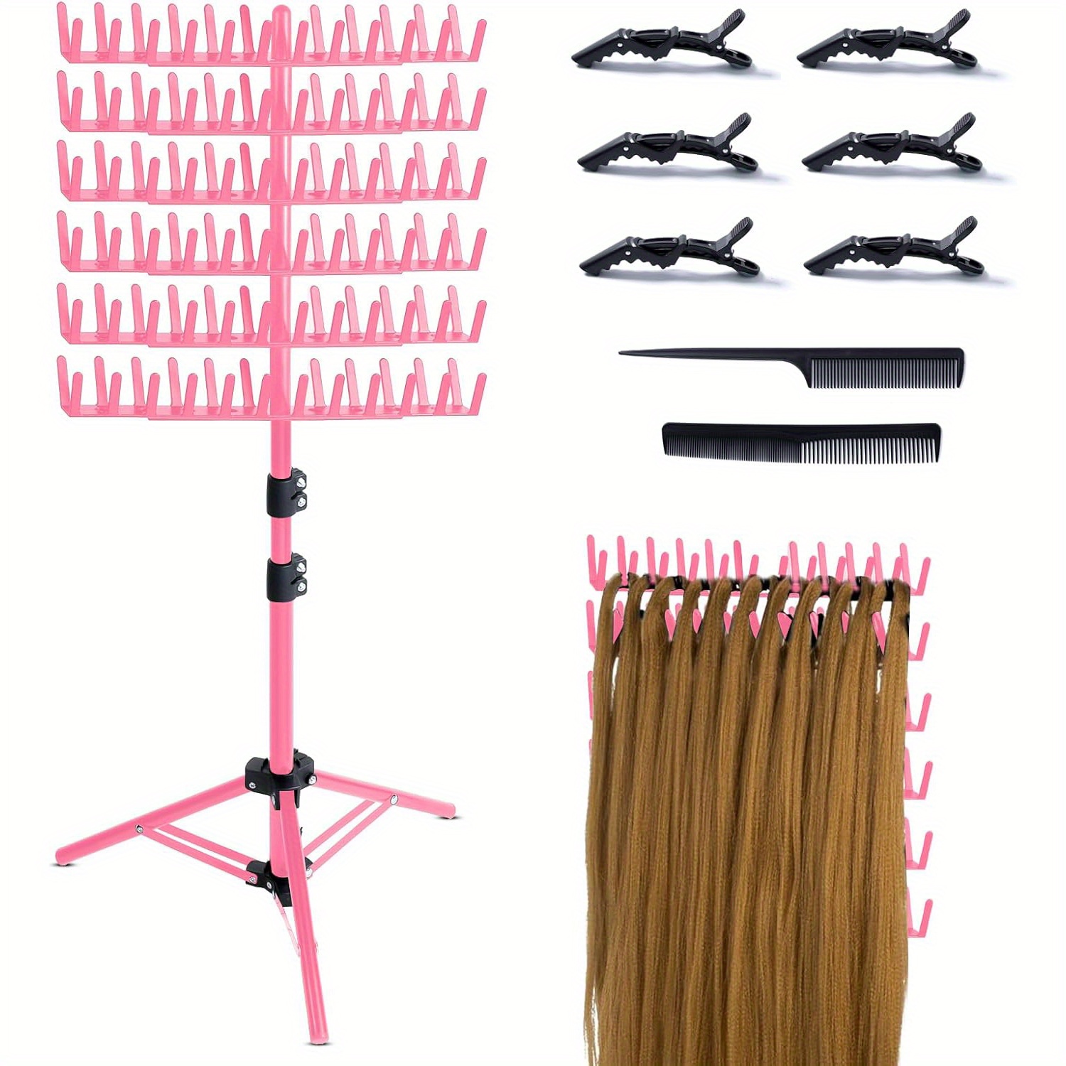 

Height Adjustable Braiding Hair Rack, Hair Rack For Braiding Hair, Hair Rack With Stylist Braiding Tool