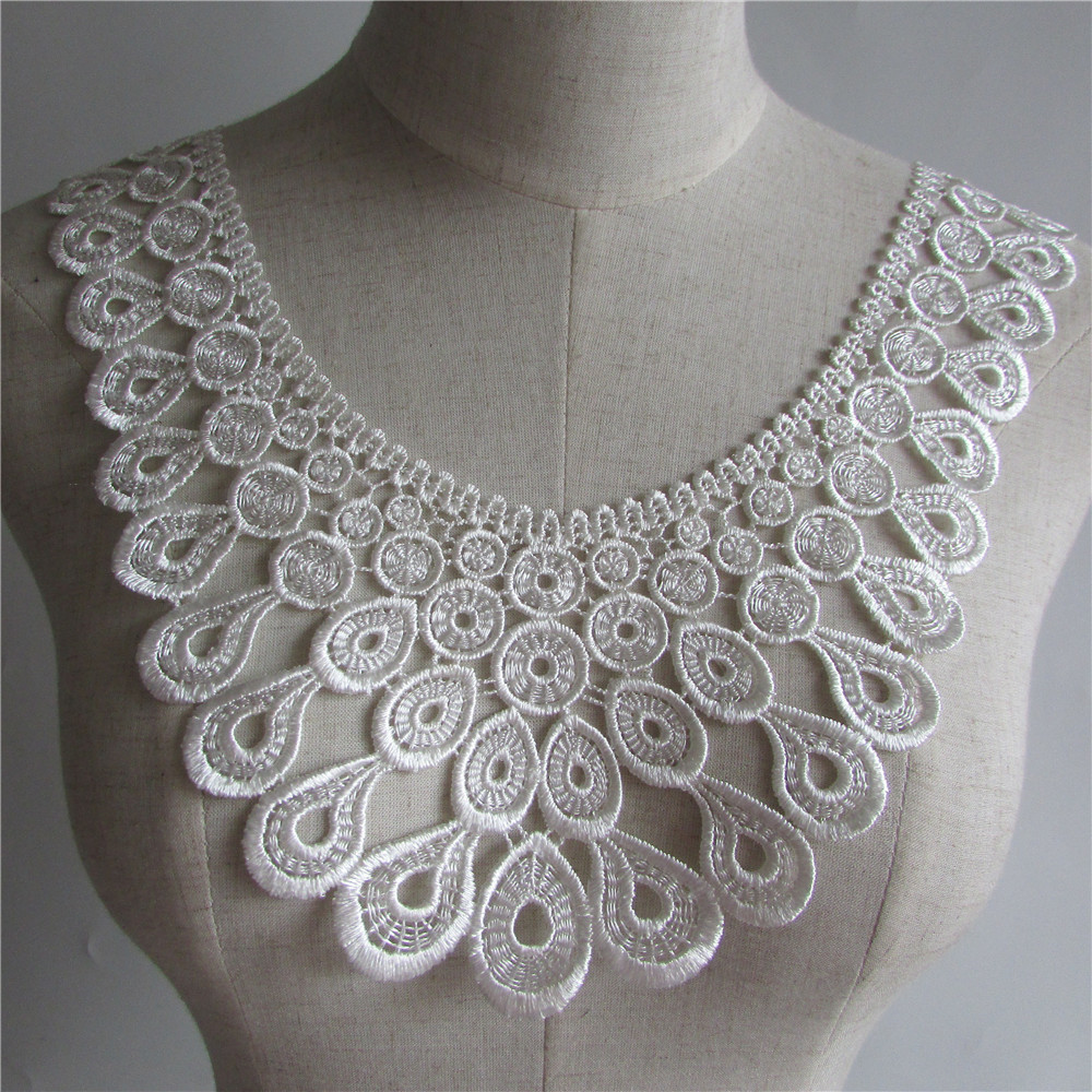 

Collier de dentelle brodée de queue de blanc, 1 pièce de décoration de couture DIY pour robe et création de vêtements