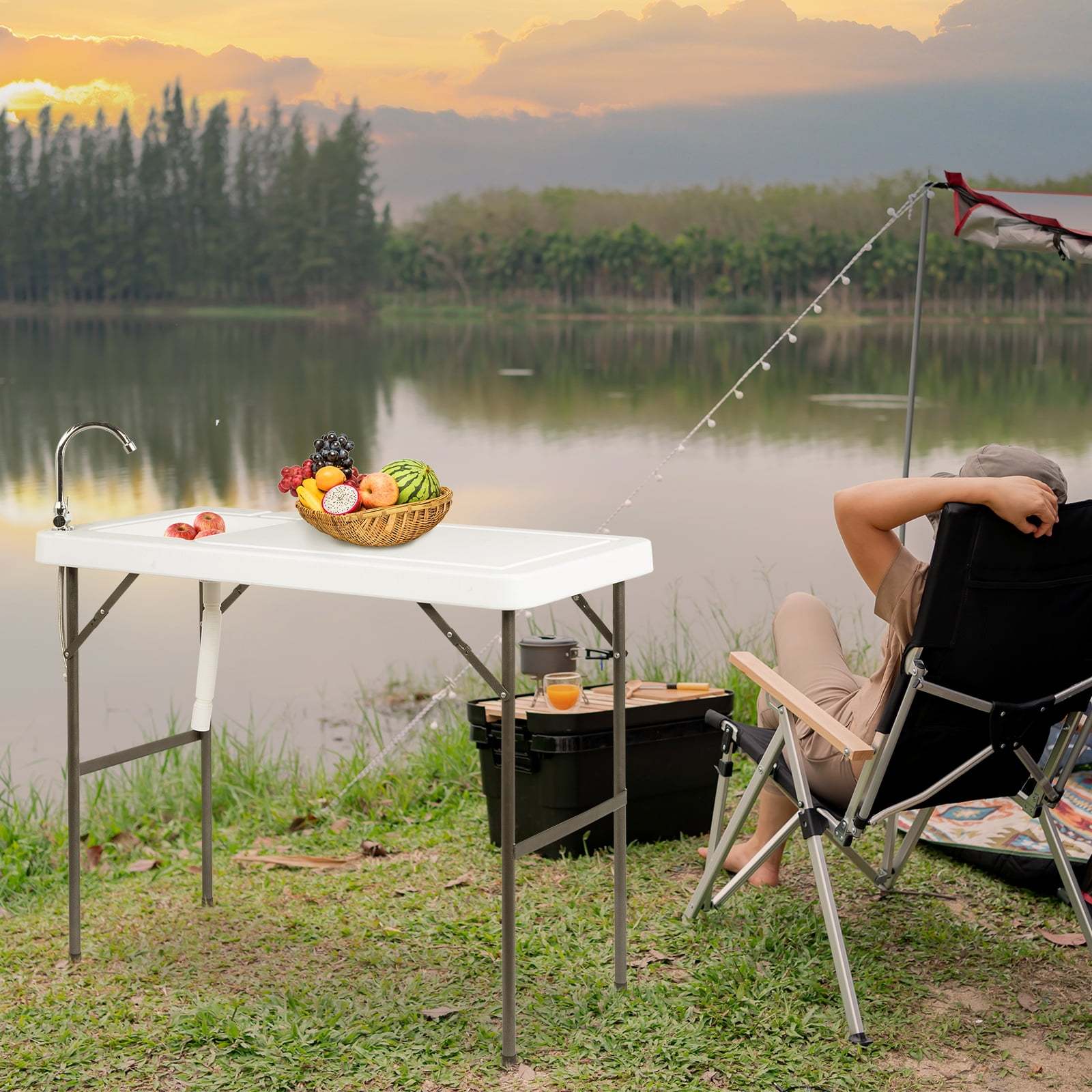 Outsunny Fish Cleaning Table Target Outsunny 4' Folding Camp Table