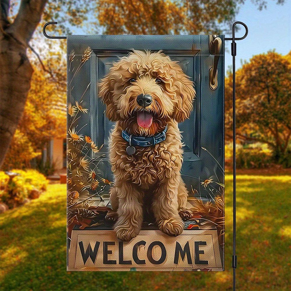 

Double-sided Fall Puppy Flag - Polyester, Weather-resistant, Home & Yard Decor, , No Flagpole Included