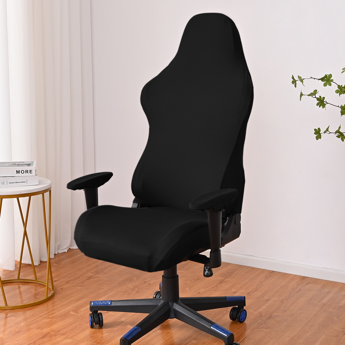 

Housse de Chaise de Jeu Extensible de Couleur Unie - Anti-Poussière, Tissu Élastique pour & Chaises de Bureau, Lavable en Machine, Chaise de Gamer