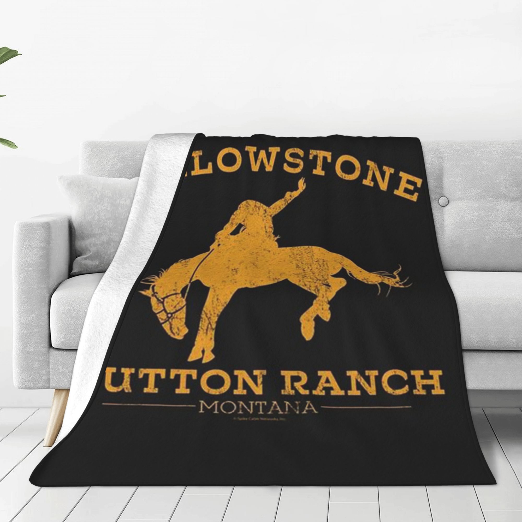 

Yellowstone Cowboy-themed Soft Flannel Throw Blanket - Home, Office, Car & Camping | Cozy, Warm & Nap Blanket | Ideal Gift