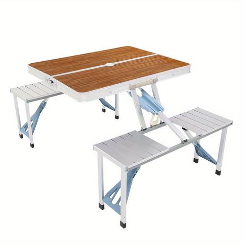portable picnic table with 4 person wood aluminium alloy foldable plastic top brand