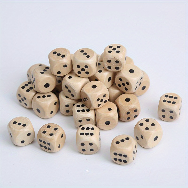 

25mm Wooden Dice Set, Rounded Corners, 6-sided Polyhedral, Ideal For Math Games & Educational Board Games, Shape, Paper Material, Suitable For 14+