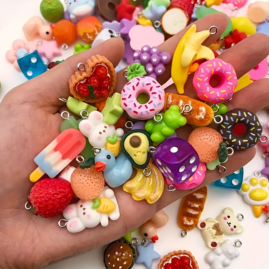 

20pcs Vibrant Resin Charms - Animal, Fruit & Food Series - Making Kit For Necklaces, Bracelets, Earrings - , Lightweight & Fade-resistant - Ideal For Crafting Enthusiasts, Jewelry Making Supplies