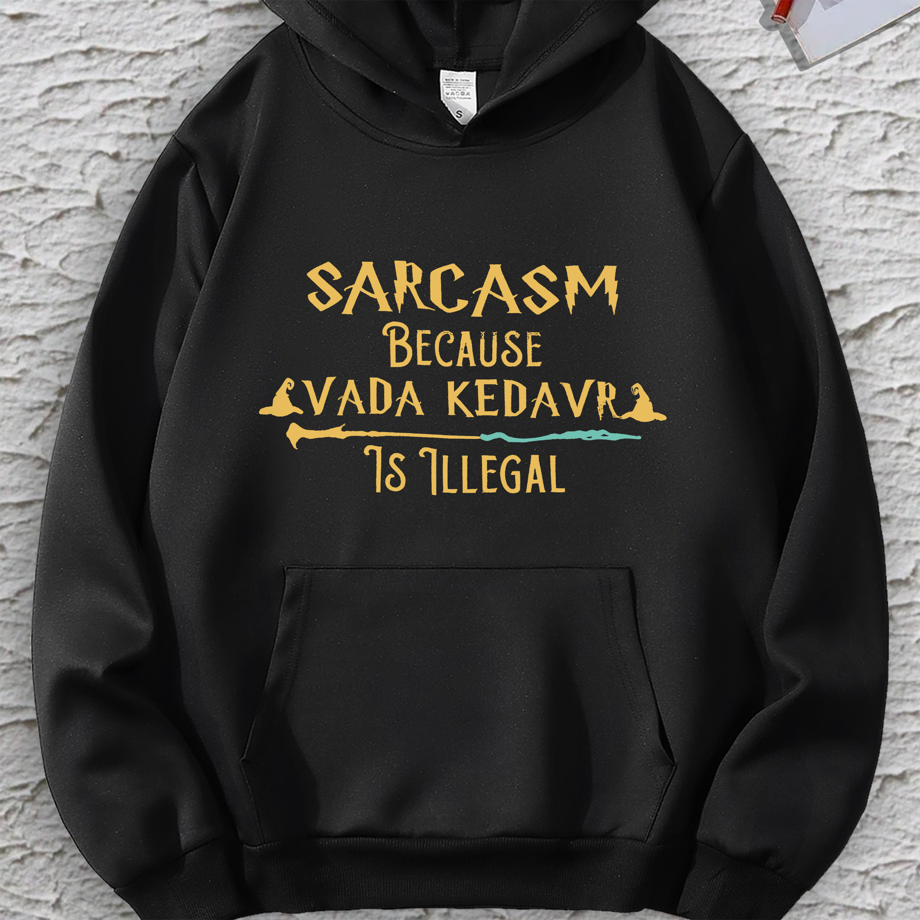 

Classic Art Letter Neck Sweatshirt - Casual Long Sleeve Pullover With Pocket, For All , Women'